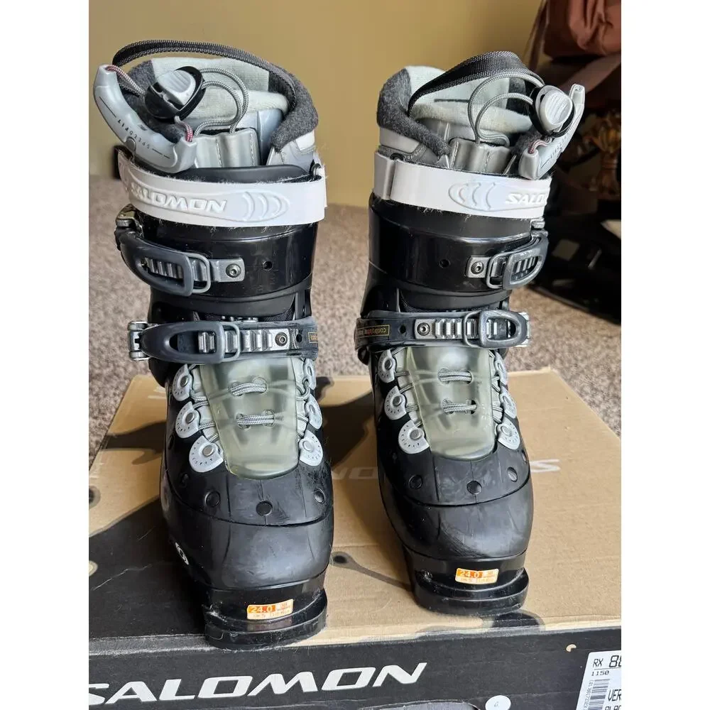 Salomon Verse W Women’s Ski Boots Size 24.0 Size 6.5 Black Gray Thermicfit EUC